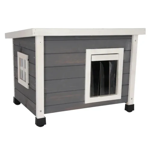 Zewnętrzny drewniany domek dla kota lub małego psa Kerbl (57x45x43 cm) - zdjęcie 3